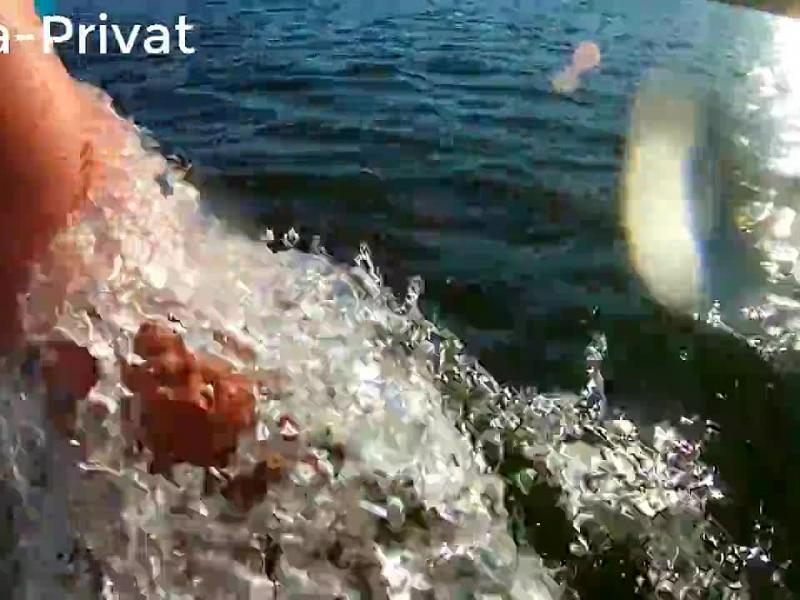 Nackt Blitz auf dem Boot